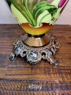 Antique Hand Painted Gone With the Wind GWTW Parlor Oil Lamp 25 x 10
