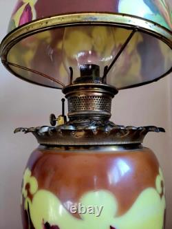 Antique Hand Painted Gone With the Wind GWTW Parlor Oil Lamp 25 x 10