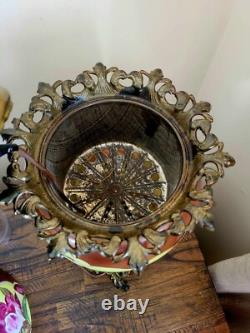 Antique Hand Painted Gone With the Wind GWTW Parlor Oil Lamp 25 x 10