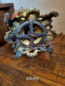 Antique Hand Painted Gone With the Wind GWTW Parlor Oil Lamp 25 x 10