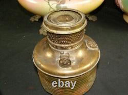 Antique Hand Painted Gone with the Wind GWTW OIL Lamp With ROSES Flowers LRG