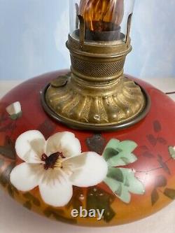 Antique Hand Painted Kerosene Oil Lamp