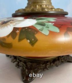 Antique Hand Painted Kerosene Oil Lamp