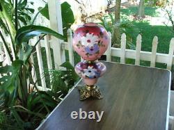 Antique Hand Painted VICTORIAN GONE WITH THE WIND PARLOUR LAMP GWTW Oil Lamp