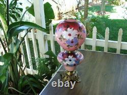 Antique Hand Painted VICTORIAN GONE WITH THE WIND PARLOUR LAMP GWTW Oil Lamp