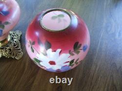 Antique Hand Painted VICTORIAN GONE WITH THE WIND PARLOUR LAMP GWTW Oil Lamp