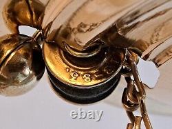 Antique Hanging Brass Oil Lamp Slant Shade