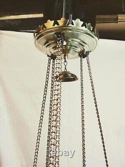 Antique Hanging Hall Oil Lamp