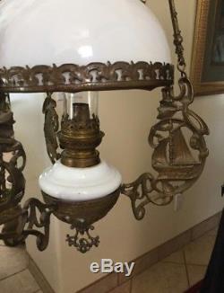 Antique Hanging Karosene Nautical Oil Lamp Sailing Ship
