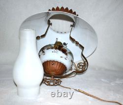 Antique Hanging Library Parlor Oil Lamp Slant Shade