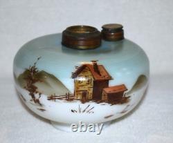 Antique Hanging Library Parlor Oil Lamp Slant Shade