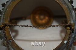 Antique Hanging Library Parlor Oil Lamp Slant Shade