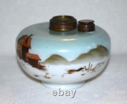 Antique Hanging Library Parlor Oil Lamp Slant Shade