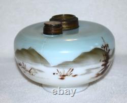 Antique Hanging Library Parlor Oil Lamp Slant Shade