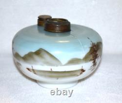 Antique Hanging Library Parlor Oil Lamp Slant Shade