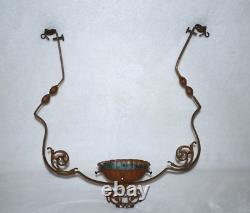 Antique Hanging Library Parlor Oil Lamp Slant Shade