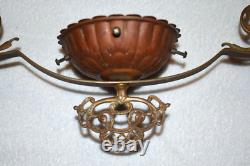 Antique Hanging Library Parlor Oil Lamp Slant Shade