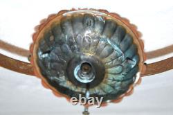 Antique Hanging Library Parlor Oil Lamp Slant Shade