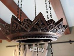 Antique Hanging Oil Lamp Counter-Weight Pulley. Nice piece, hard to find