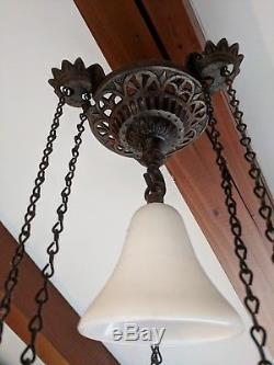 Antique Hanging Oil Lamp Counter-Weight Pulley. Nice piece, hard to find