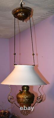 Antique Hanging Parlor Oil Lamp New Juno No 1 Rare Find Circa 1890's