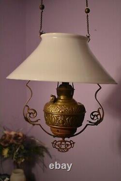 Antique Hanging Parlor Oil Lamp New Juno No 1 Rare Find Circa 1890's