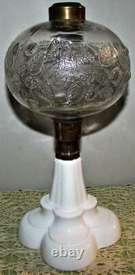Antique Hobbs Blackberry Pattern Kerosene Oil Composite Stand Lamp Patent 1870