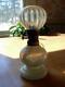Antique Hobbs Clear and Opal Striped Miniature Oil Lamp S1-512