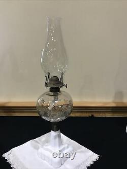 Antique Hobbs Original Star with Blackberry Base Oil Kerosene Lamp Light 1870s