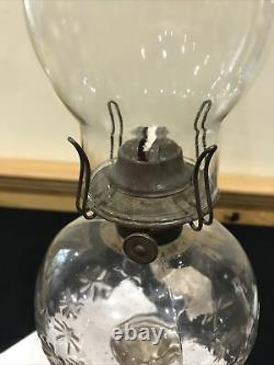Antique Hobbs Original Star with Blackberry Base Oil Kerosene Lamp Light 1870s