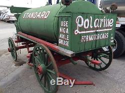 Antique Horse Drawn Standard Polarine Lamp Oil Buggy 1890s Restored Wood Wheels