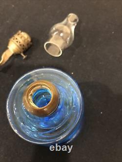 Antique Ice Blue No 300 Central Glass Miniature Oil Lamp SMITH II, FIG. 175