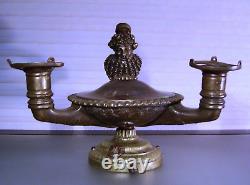 Antique Italian Grand Tour Bronze Oil Lamp Neoclassical 19th c