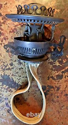 Antique J. Hinks & Son Brass/ Copper Oil Lamp with #2 Lever Burner C. 1890