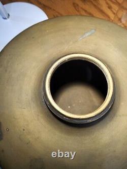 Antique Japanese Asian Hammered Bronze Oil Lamp Dragon Feet Duplex Burner 19th C