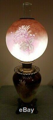 Antique Jumbo Banquet Lamp Oil Kerosene GWTW Gone with the Wind Electrified