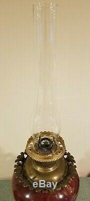 Antique Jumbo Banquet Lamp Oil Kerosene GWTW Gone with the Wind Electrified