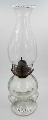 Antique Kerosene / Oil 2-Handled Lamp RIPLEY with Stippled Web Stem 1870 Patent