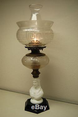 Antique Kerosene Oil Atterbury Boston Sandwich Glass Eapg Victorian Gwtw Lamp