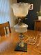 Antique Kerosene Oil Lamp Converted to Electric Leaf Design