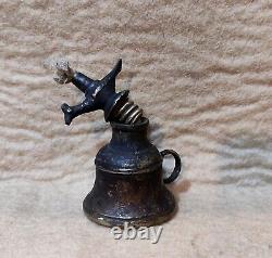 Antique Kerosene Oil lamp from Nepal bird on top Collective Art, T4
