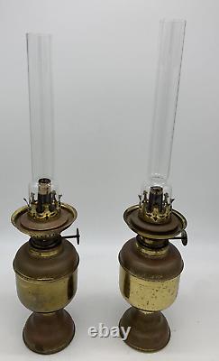 Antique Kosmos Brenner Ornate Brass Oil Hurricane Lamp Lantern With Wick