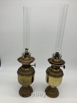 Antique Kosmos Brenner Ornate Brass Oil Hurricane Lamp Lantern With Wick