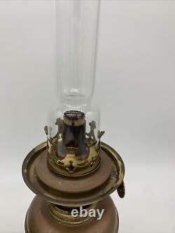 Antique Kosmos Brenner Ornate Brass Oil Hurricane Lamp Lantern With Wick