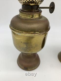 Antique Kosmos Brenner Ornate Brass Oil Hurricane Lamp Lantern With Wick