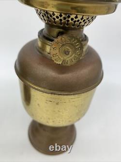 Antique Kosmos Brenner Ornate Brass Oil Hurricane Lamp Lantern With Wick