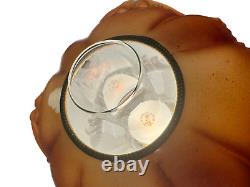 Antique Large Electrified Fostoria Oil Lamp Consolidated Lions Head GWTW READ