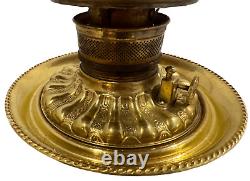 Antique Large Electrified Fostoria Oil Lamp Consolidated Lions Head GWTW READ