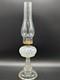 Antique Leaf and Jewel Opalescent Coin Dot Oil Lamp