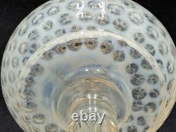 Antique Leaf and Jewel Opalescent Coin Dot Oil Lamp